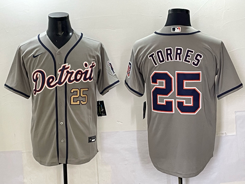 Men 2025 Detroit Tigers #25 Torres grey Game Nike MLB Jersey 001->houston astros->MLB Jersey